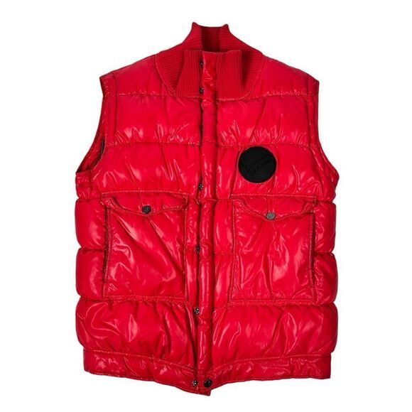 William Rast Vest Mens M Red Down Puffer Vintage Y2K Justin Timberlake - Picture 1 of 8